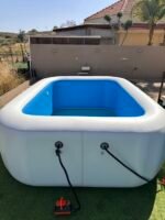 Rechteckiger aufblasbarer Pool mit Elektro-Luftpumpe und Reparaturset – iPoolGo – Bild 7